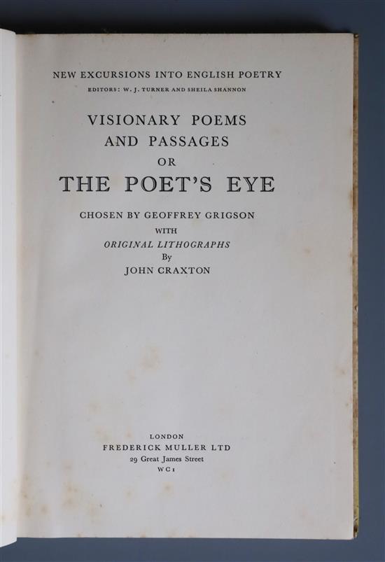 Grigson, Geoffrey - The Poets Eye, 1st edition, 8vo, pictorial cloth with d.j., illustrated with 16 lithographs